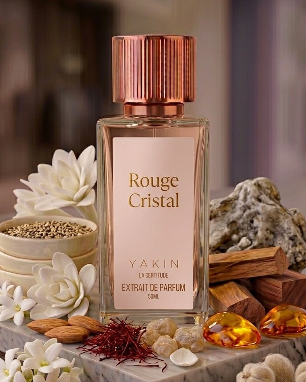 Flacon YAKIN Rouge Cristal – extrait de parfum 50 ml, Insp by Baccarat Rouge 540